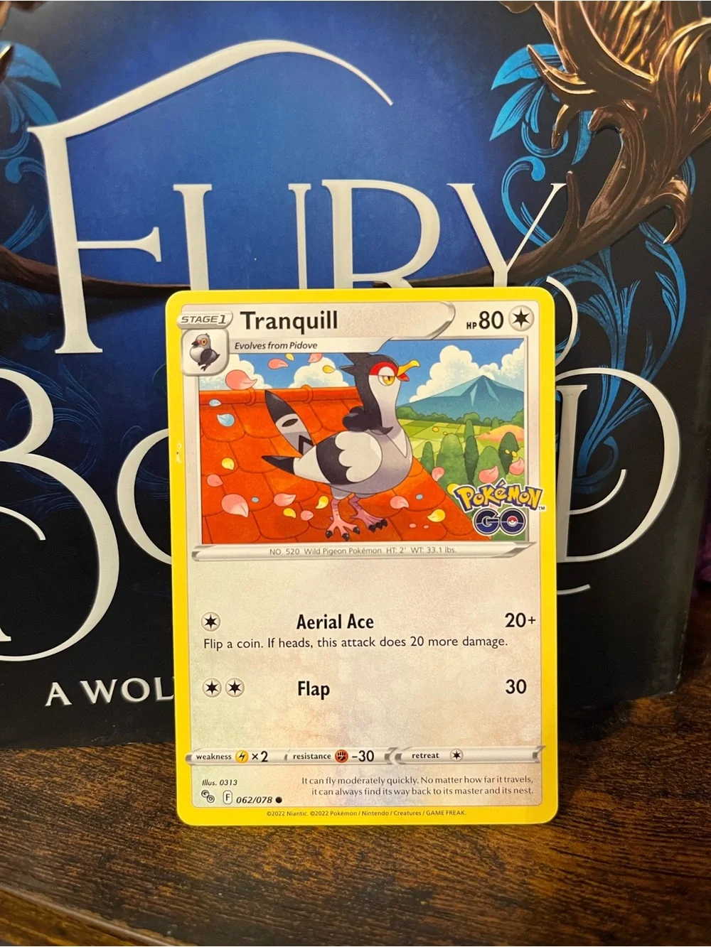 Pokemon Go Stamped Tranquill Trading Card 062/078